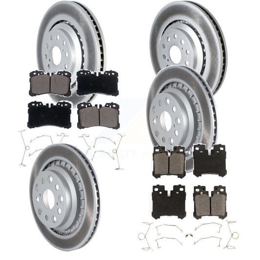 Coated Disc Brake Rotors Ceramic Pad Front Rear Kit (6Pc) For Lexus LS460 LS600h