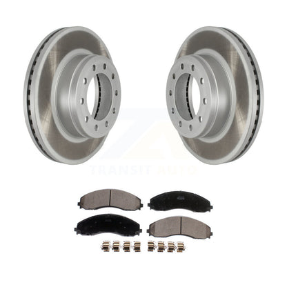 Coated Brake Rotor & Ceramic Pad Front Kit For Ford F-450 Super Duty F-550 F-600