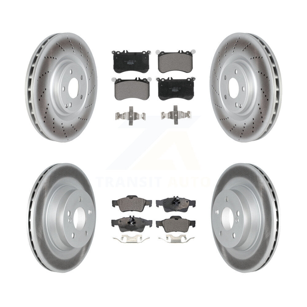 Coated Brake Rotor Ceramic Pad Front Rear Kit For 2012-2017 Mercedes-Benz CLS550