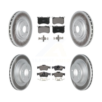 Coated Brake Rotor Ceramic Pad Front Rear Kit For 2012-2017 Mercedes-Benz CLS550