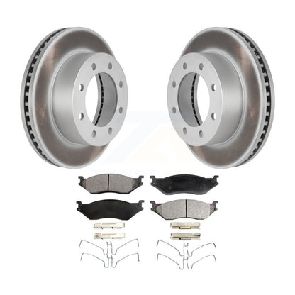 Coated Disc Brake Rotors And Ceramic Pads Front Kit For Ford F-450 Super Duty