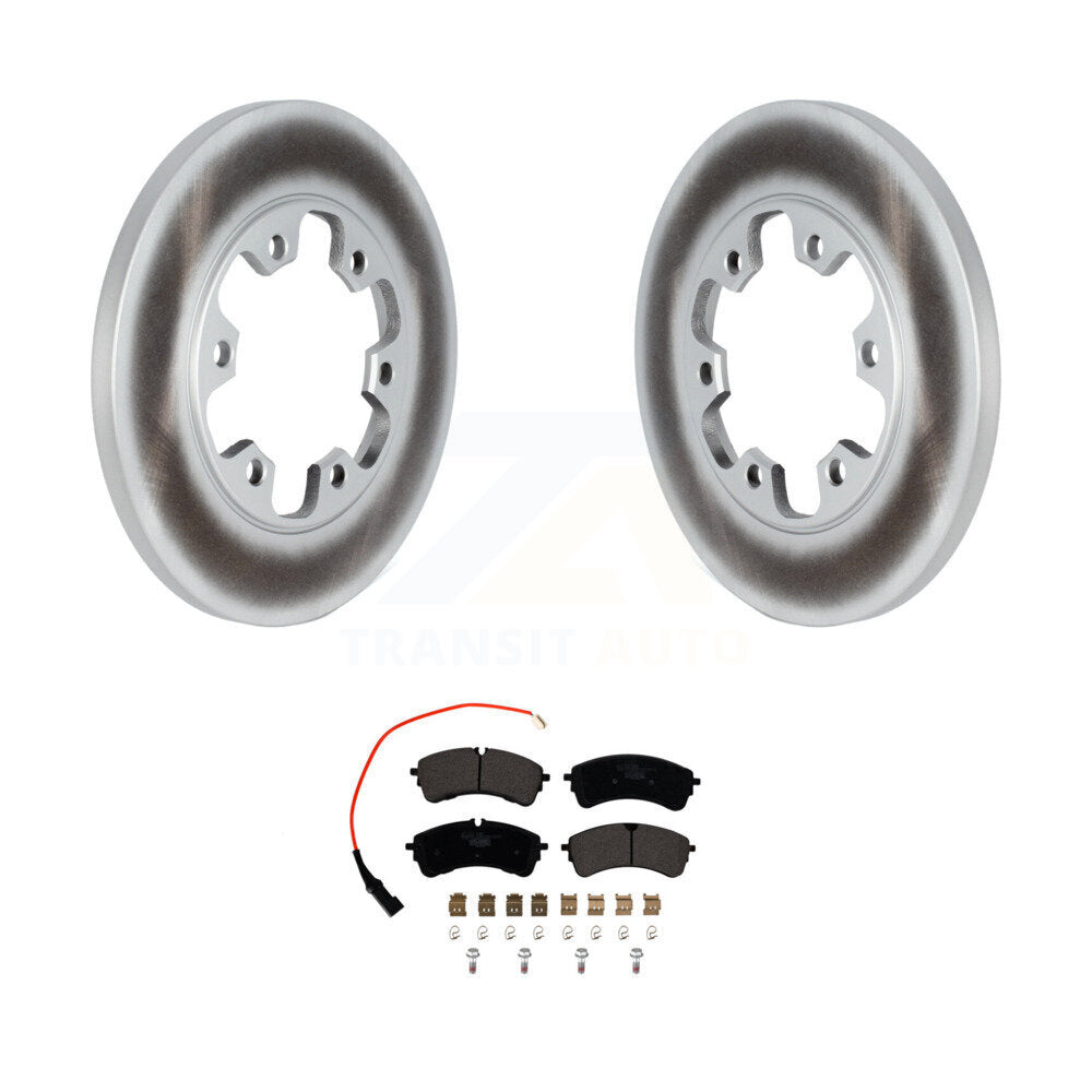 Coated Disc Brake Rotor Ceramic Pad Rear Kit For Ford Transit-250 Transit-150 HD