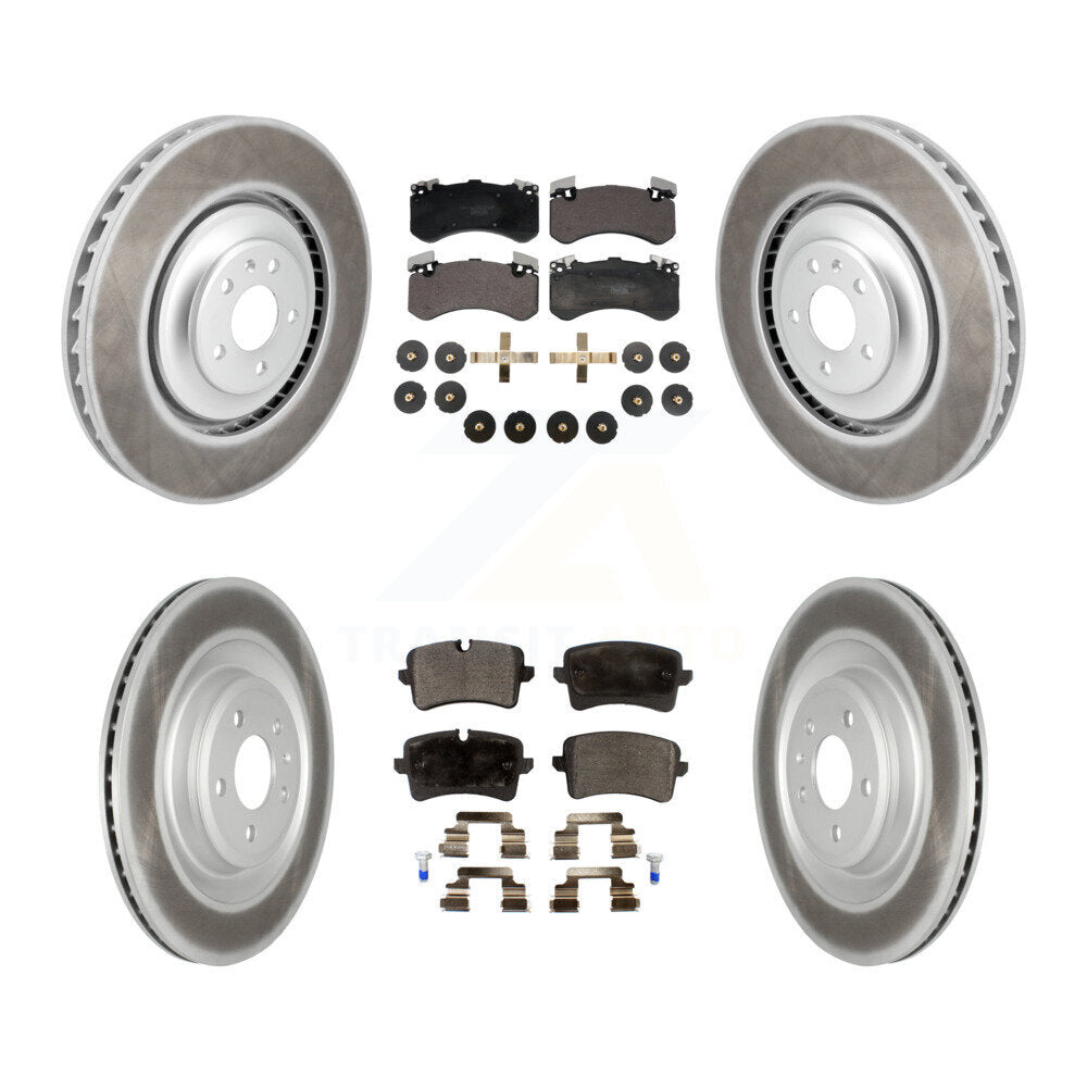 Coated Disc Brake Rotors And Ceramic Pads Front Rear Kit For Audi S8 S7