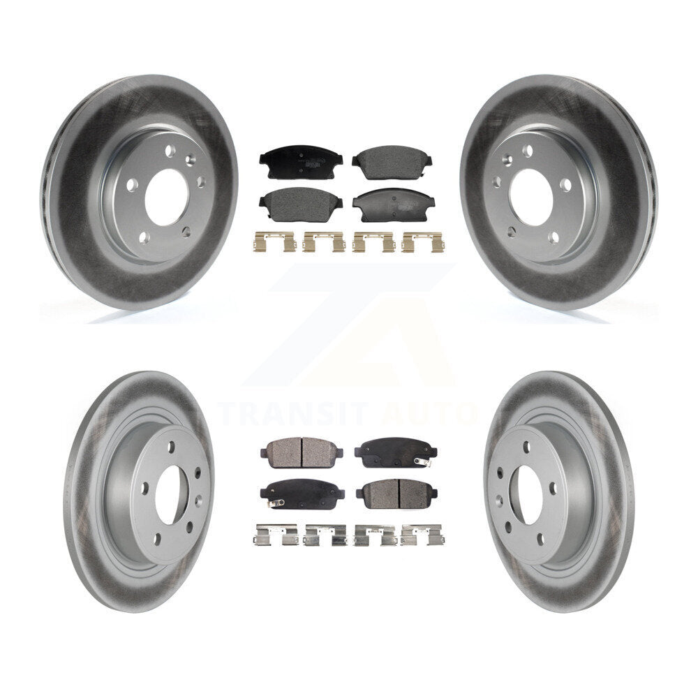 Coated Brake Rotor & Ceramic Pad Front Rear Kit For Chevrolet Cruze Buick Verano