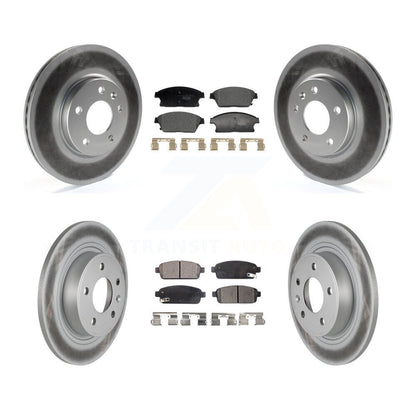 Coated Brake Rotor & Ceramic Pad Front Rear Kit For Chevrolet Cruze Buick Verano