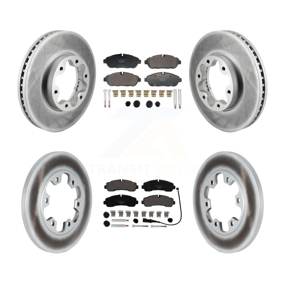 Coated Brake Rotor Ceramic Pad Front Rear Kit For 2020-2021 Ford Transit-350 AWD