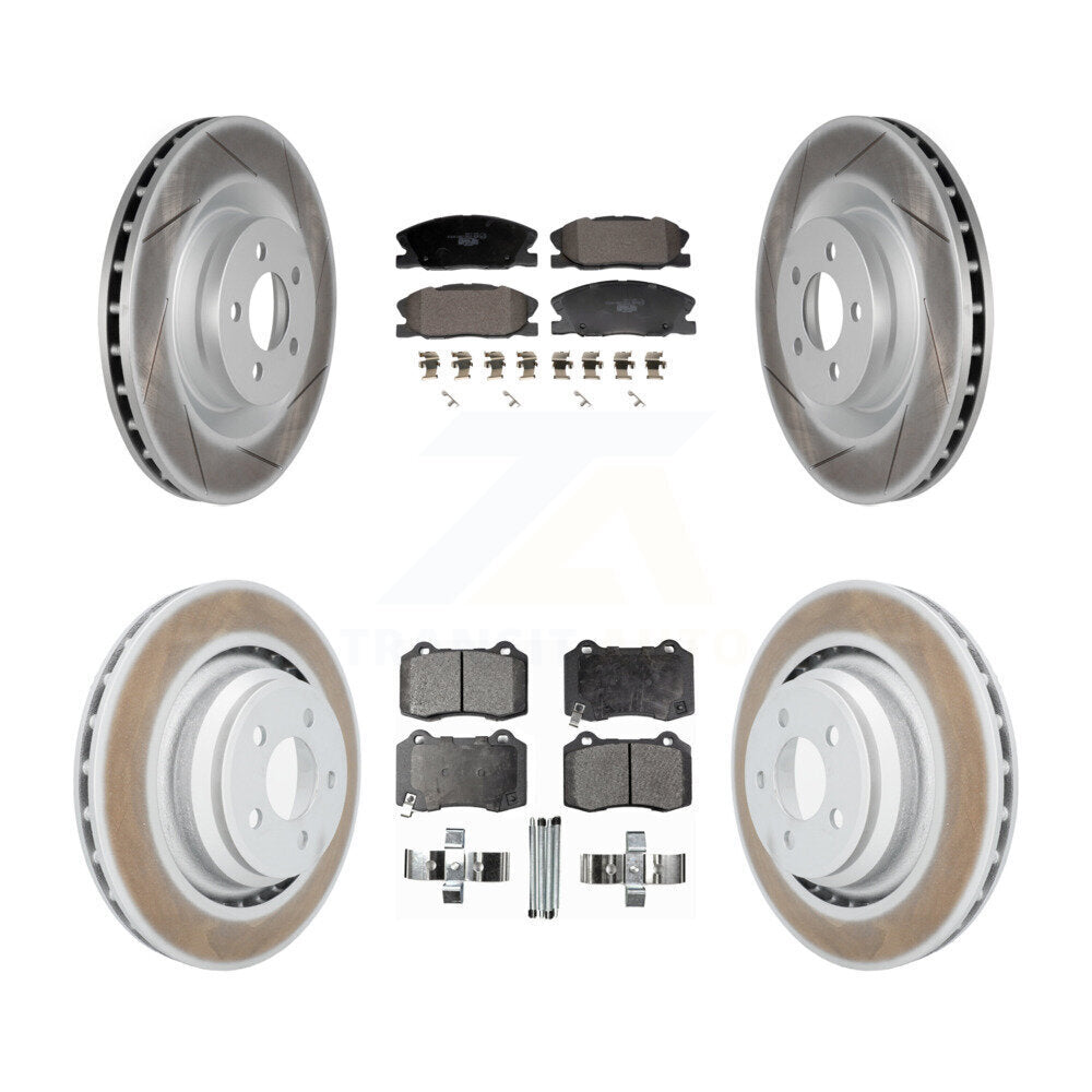 Coated Disc Brake Rotors And Ceramic Pads Front Rear Kit For Dodge Charger