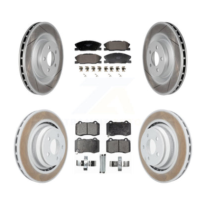 Coated Disc Brake Rotors And Ceramic Pads Front Rear Kit For Dodge Charger