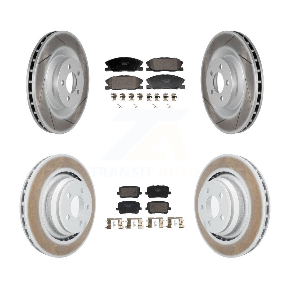 Coated Disc Brake Rotors And Ceramic Pads Front Rear Kit For Dodge Charger