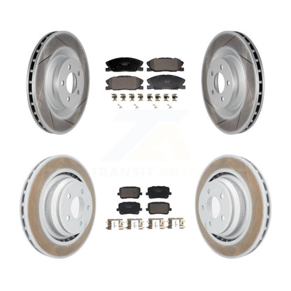 Coated Disc Brake Rotors And Ceramic Pads Front Rear Kit For Dodge Charger