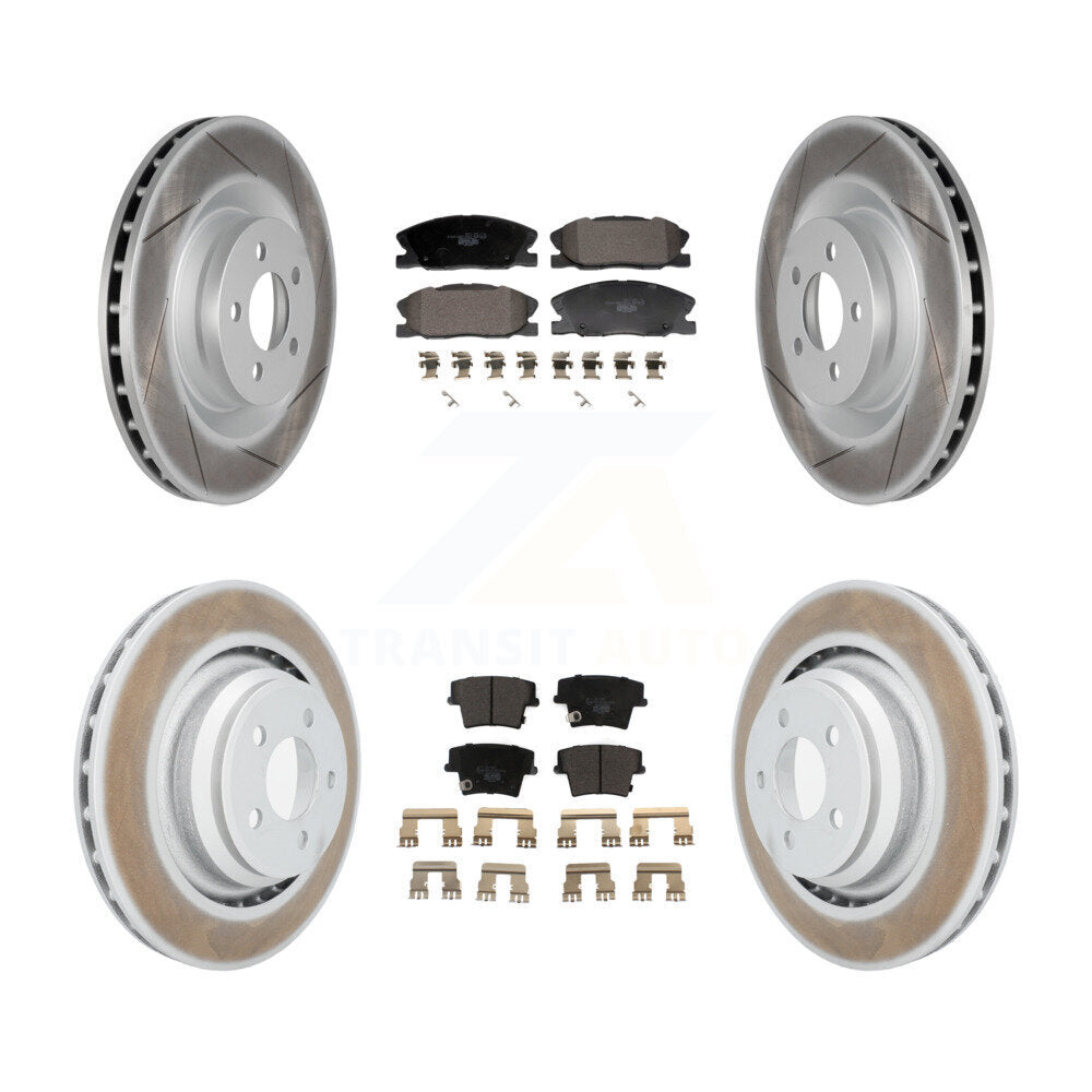 Coated Disc Brake Rotors And Ceramic Pads Front Rear Kit For Dodge Charger