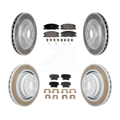 Coated Disc Brake Rotors And Ceramic Pads Front Rear Kit For Dodge Charger