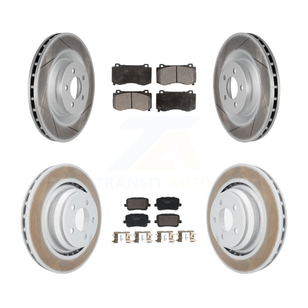 Coated Disc Brake Rotors And Ceramic Pads Front Rear Kit For Dodge Charger