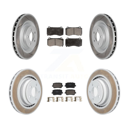 Coated Disc Brake Rotors And Ceramic Pads Front Rear Kit For Dodge Charger