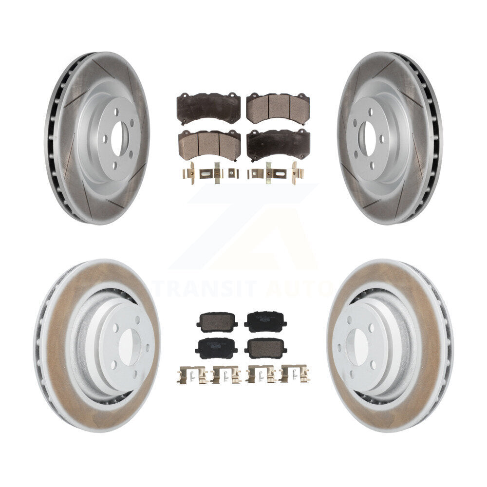 Coated Disc Brake Rotors And Ceramic Pads Front Rear Kit For Dodge Charger