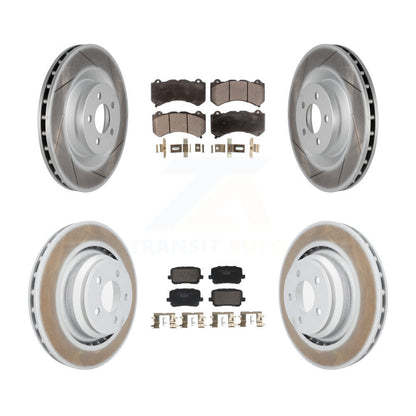 Coated Disc Brake Rotors And Ceramic Pads Front Rear Kit For Dodge Charger