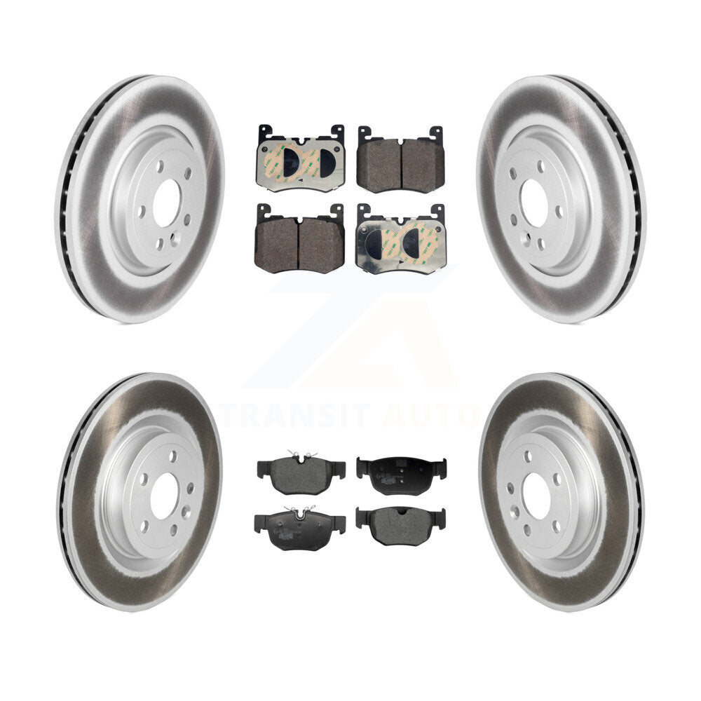 Coated Disc Brake Rotors And Ceramic Pads Front Rear Kit For Jaguar F-Pace