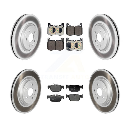 Coated Disc Brake Rotors And Ceramic Pads Front Rear Kit For Jaguar F-Pace