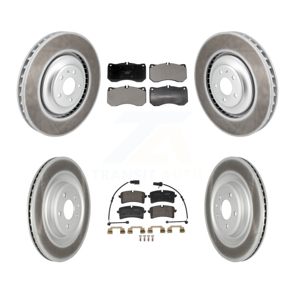 Coated Disc Brake Rotors And Ceramic Pads Front Rear Kit For Audi S8 S7
