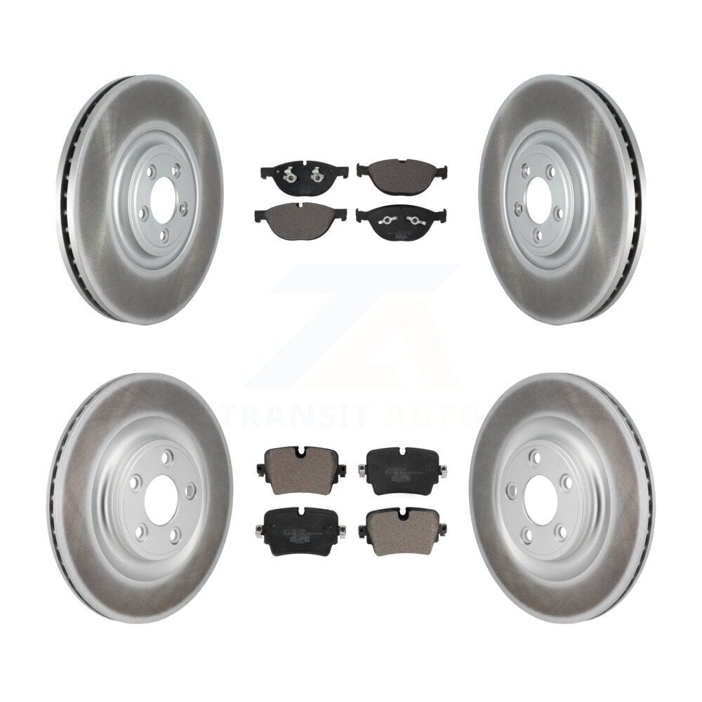 Coated Brake Rotors Ceramic Pad Front Rear Kit For 2019 Jaguar XJ XJ50 with 5.0L