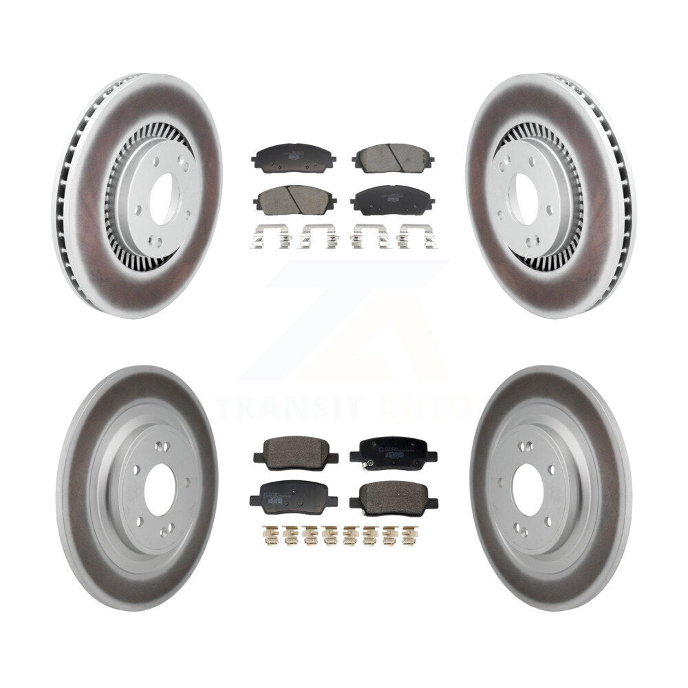 Coated Disc Brake Rotors & Ceramic Pad Front Rear Kit For 2022-2024 Kia Carnival