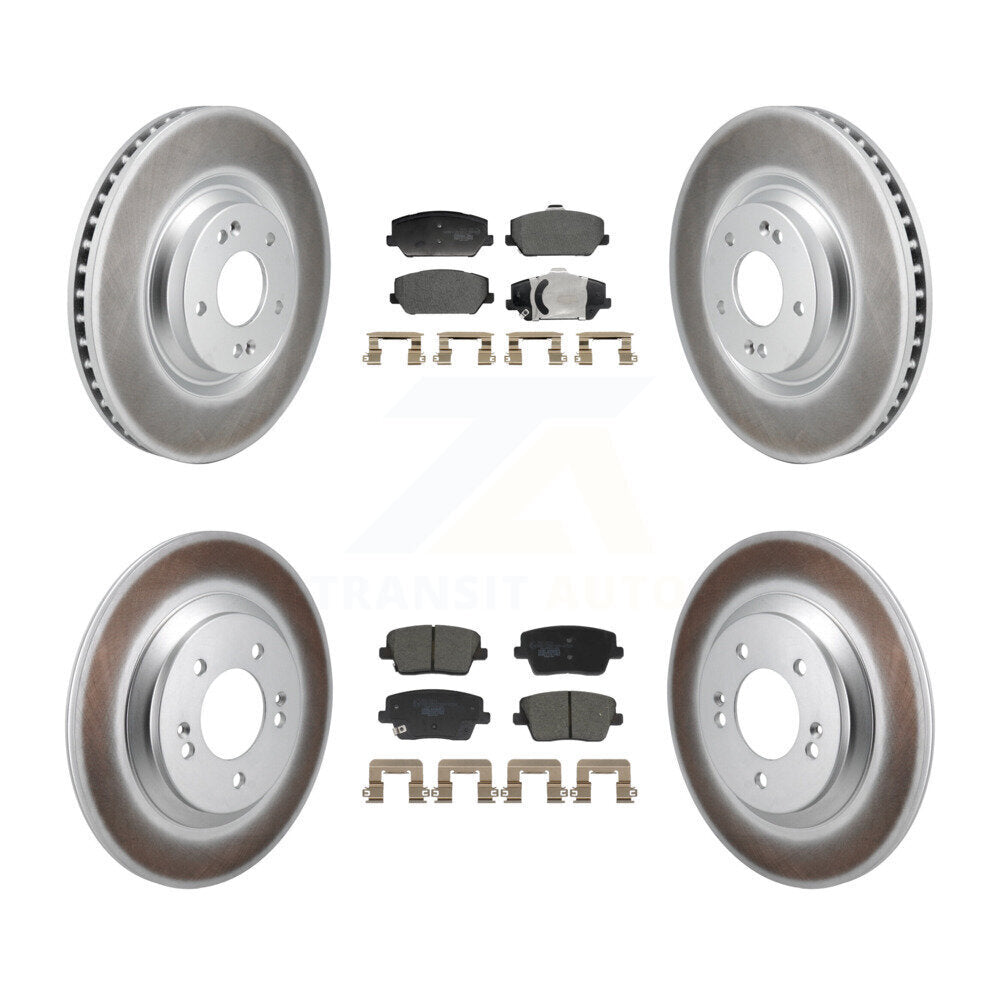 Coated Disc Brake Rotors And Ceramic Pads Front Rear Kit For Hyundai Veloster N
