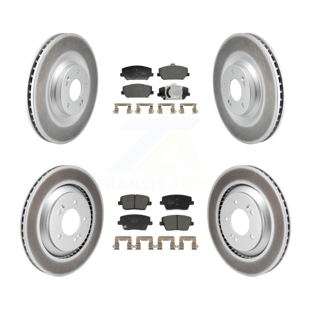 Coated Disc Brake Rotors And Ceramic Pads Front Rear Kit For Hyundai Veloster N