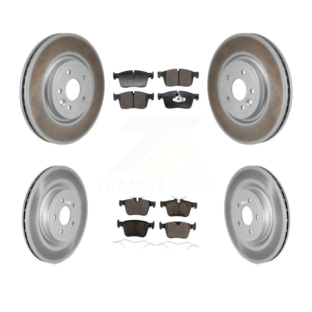 Coated Disc Brake Rotors And Ceramic Pads Front Rear Kit For Jaguar XF