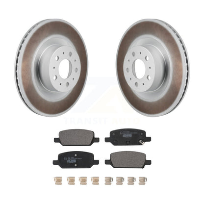 Coated Brake Rotor & Ceramic Pad Rear Kit For Tesla Y With Gray Painted Calipers