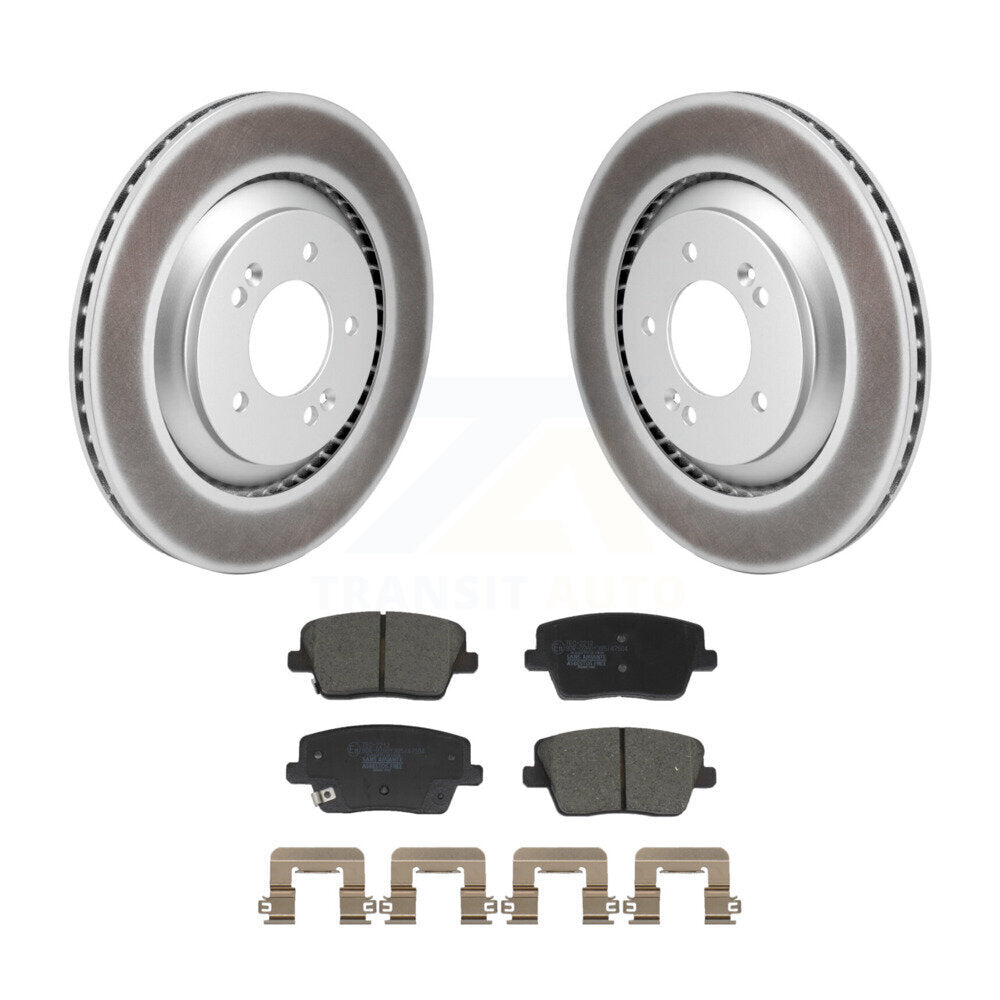 Coated Disc Brake Rotor Ceramic Pad Rear Kit For Hyundai Elantra N Veloster Kona