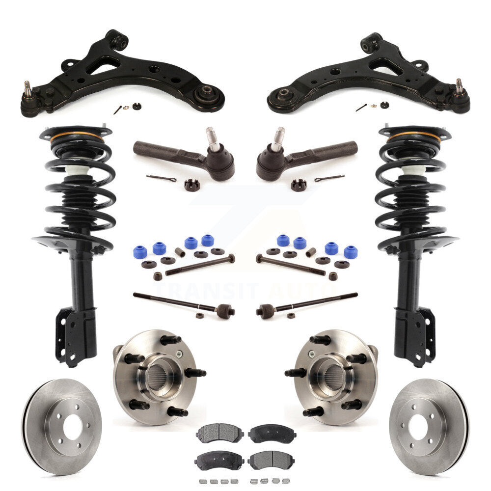 Rotor Brake Pad Bearing Suspension Front Kit (15Pc) For Buick Rendezvous Pontiac