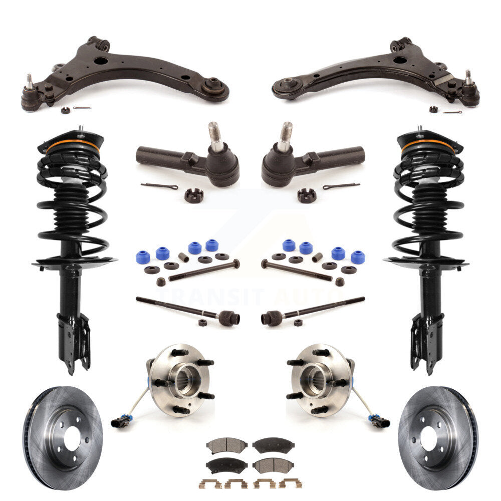 Rotors Brake Pads Bearings Suspension Front Kit (15Pc) For Buick LaCrosse Allure