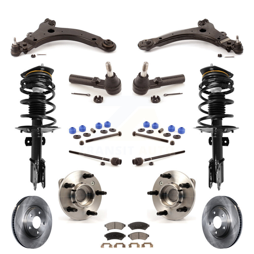 Disc Rotors Brake Pad Bearing Suspension Front Kit (15Pc) For Pontiac Grand Prix