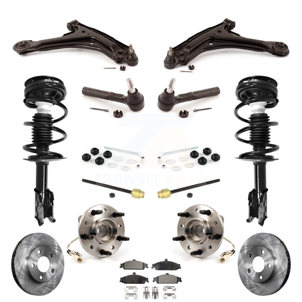 Rotors Brake Pad Bearing Suspension Front Kit (15Pc) For Pontiac Grand Am Malibu