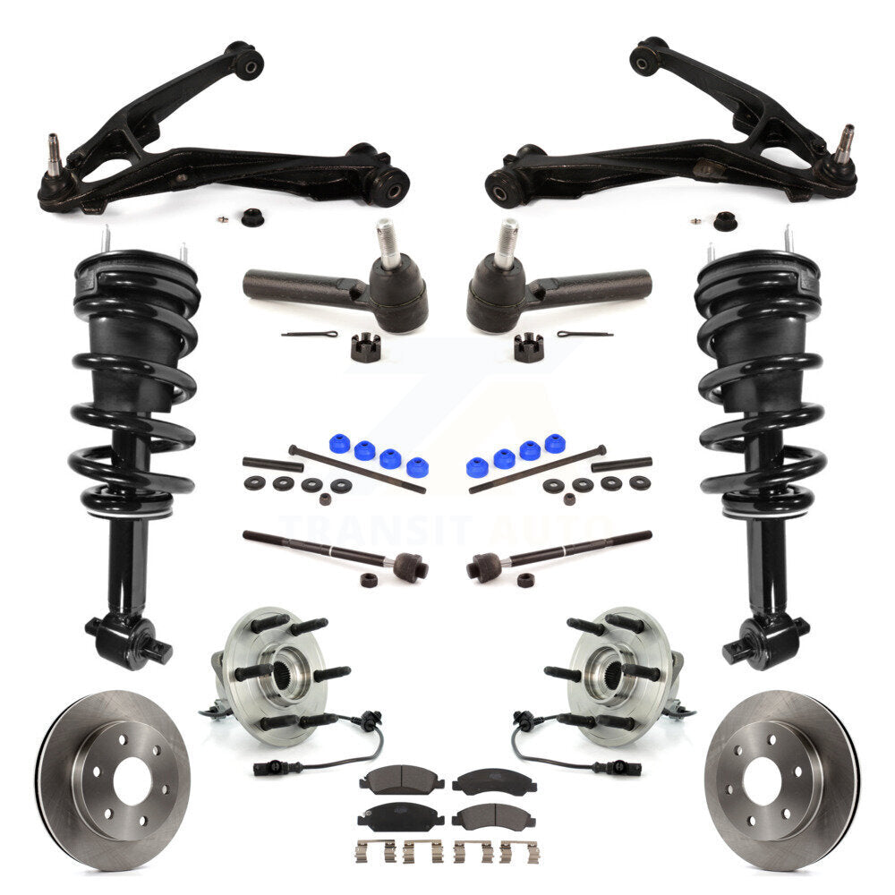 Disc Rotor Brake Pad Bearing Arm Suspension Front Kit (15Pc) For GMC Sierra 1500