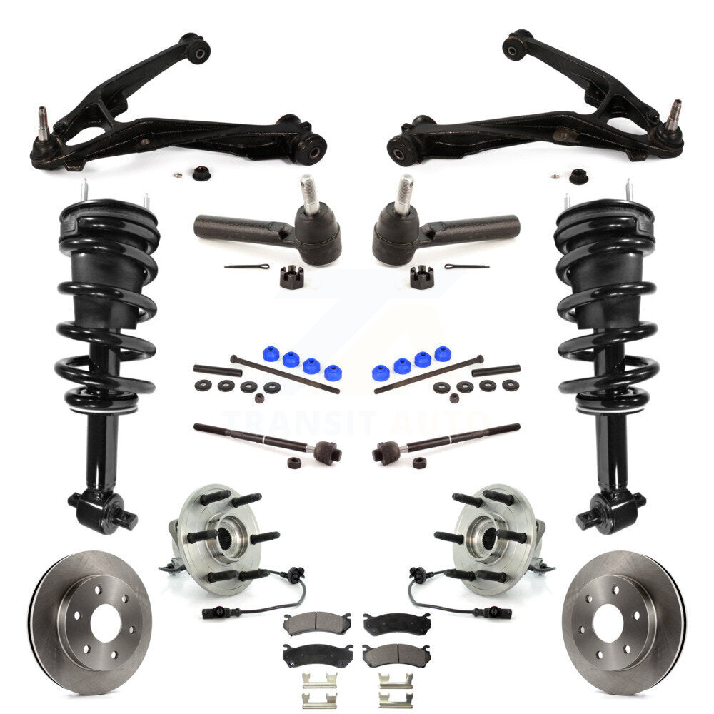 Rotor Brake Pad Bearing Suspension Front Kit (15Pc) For Chevrolet Silverado 1500