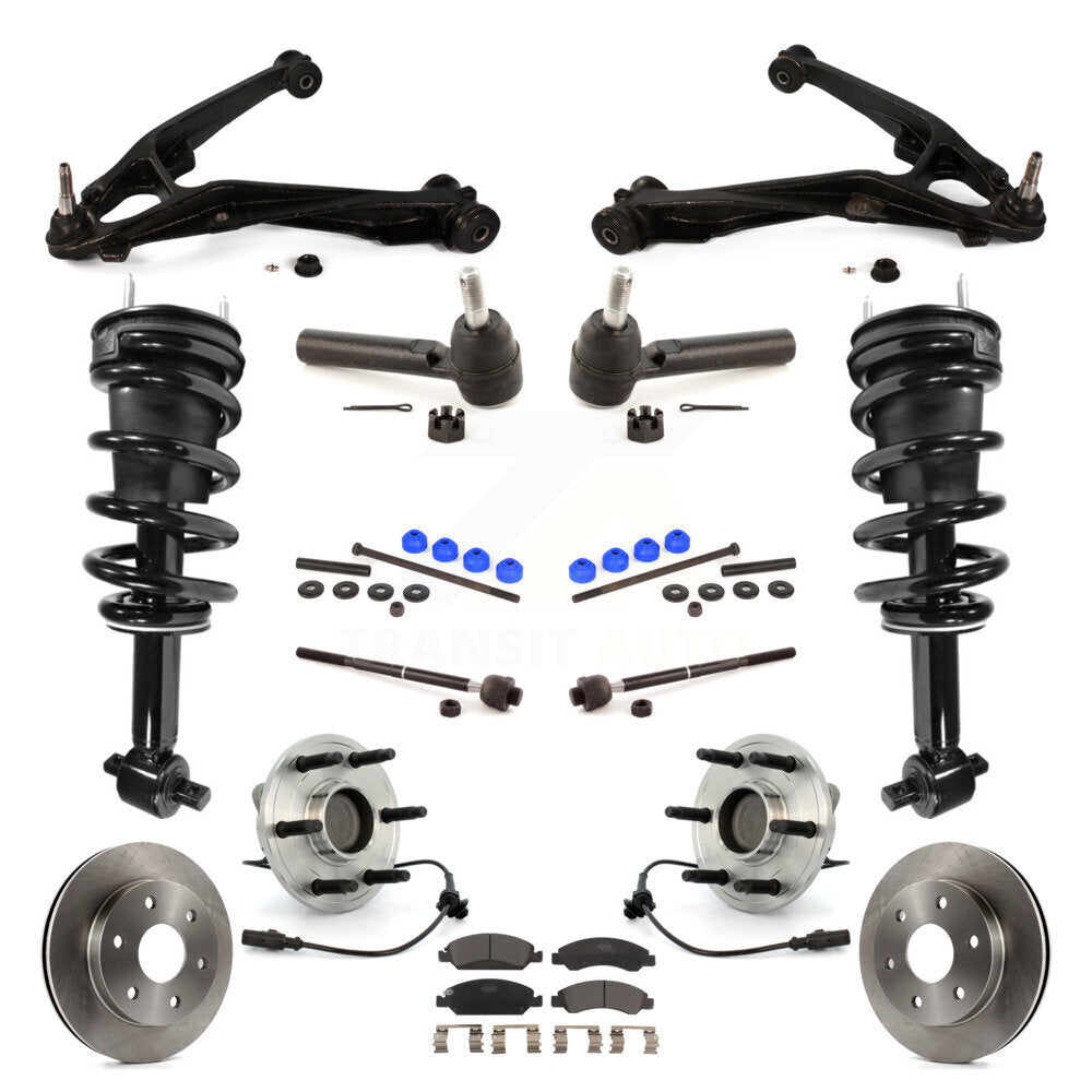 Disc Rotor Brake Pad Bearing Arm Suspension Front Kit (15Pc) For GMC Sierra 1500