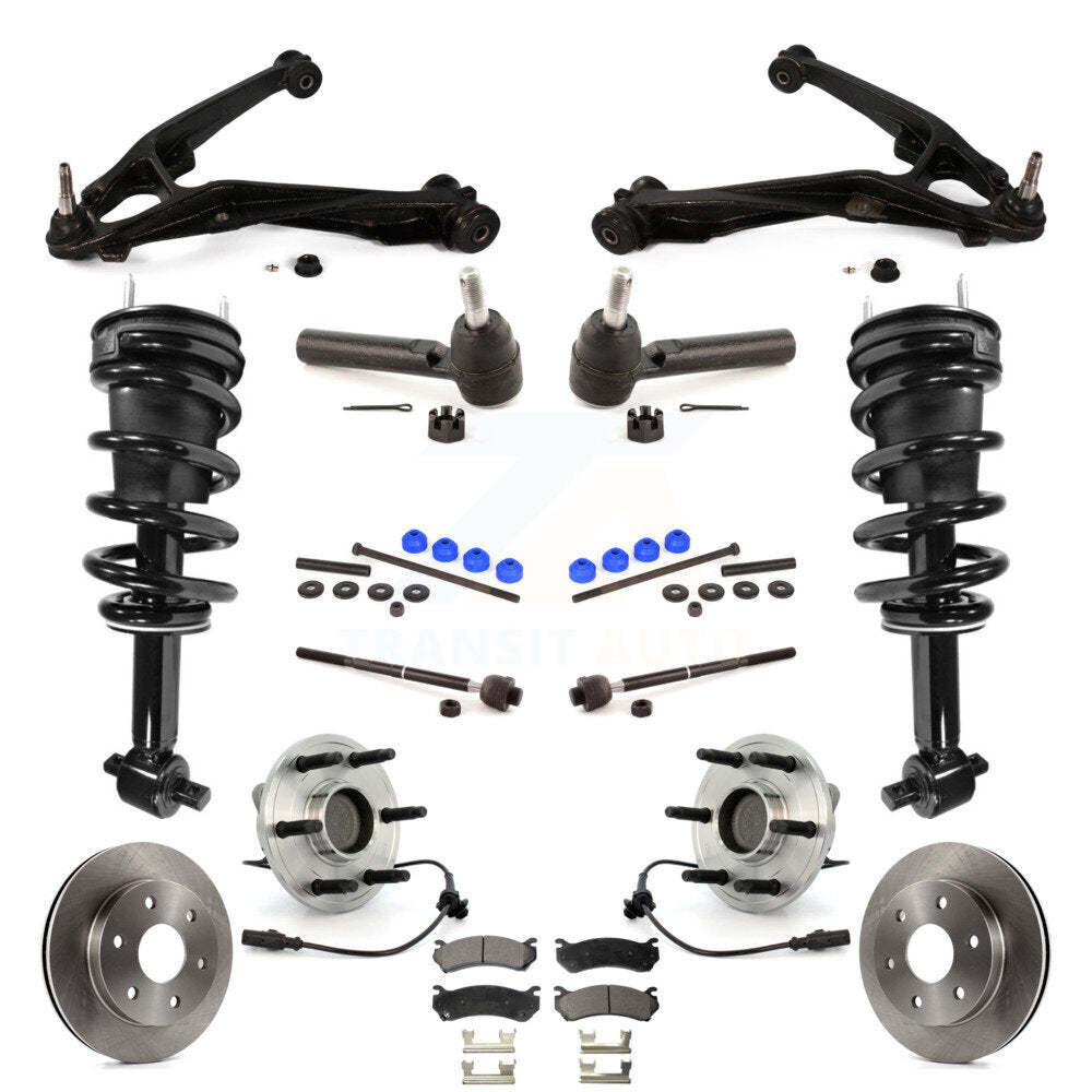 Rotor Brake Pad Bearing Suspension Front Kit (15Pc) For Chevrolet Silverado 1500