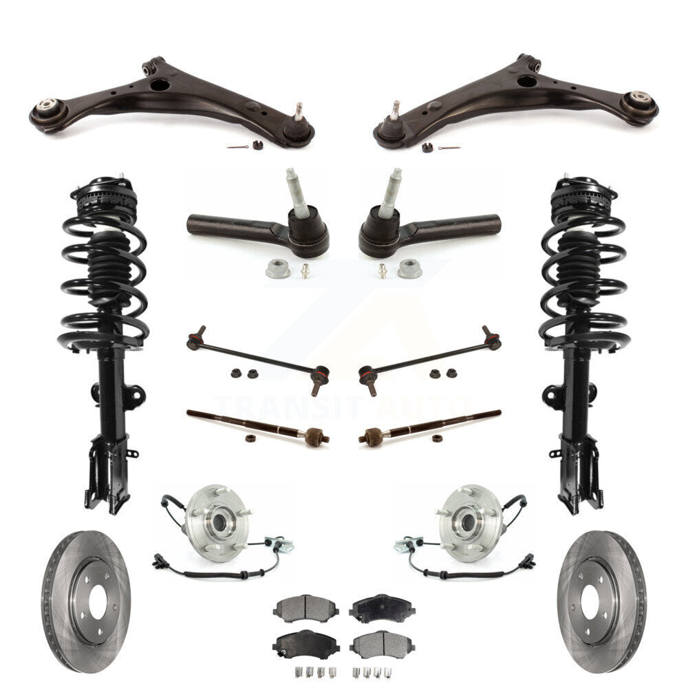 Rotors Brake Pad Bearing Suspension Front Kit (15Pc) For Chrysler Town & Country