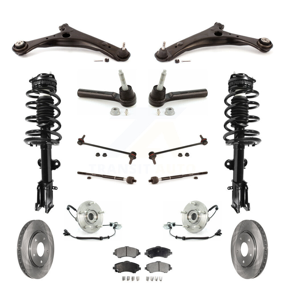 Rotor Brake Pad Bearing Suspension Front Kit (15Pc) For Dodge Grand Caravan Town