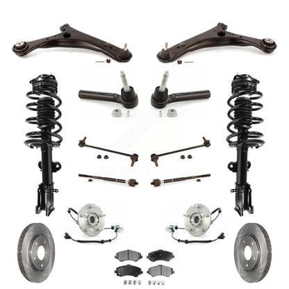 Rotor Brake Pad Bearing Suspension Front Kit (15Pc) For Dodge Grand Caravan Town