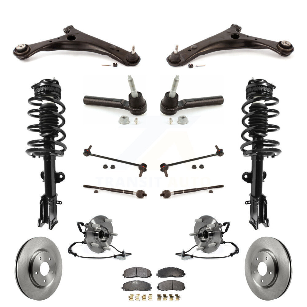 Disc Rotor Brake Pad Bearing Suspension Front Kit (15Pc) For Dodge Grand Caravan