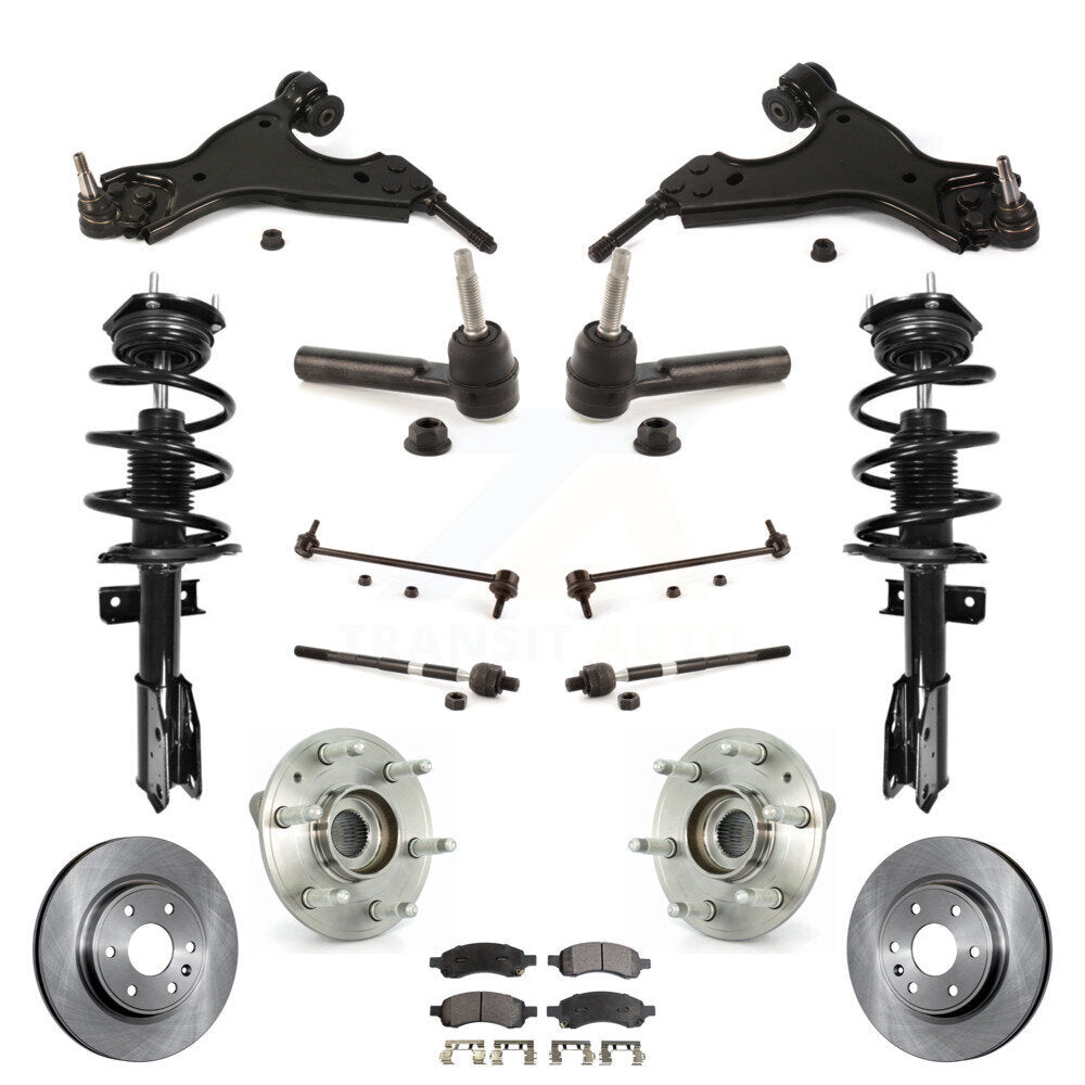 Rotor Brake Pad Bearing Suspension Front Kit (15Pc) For GMC Acadia Buick Enclave