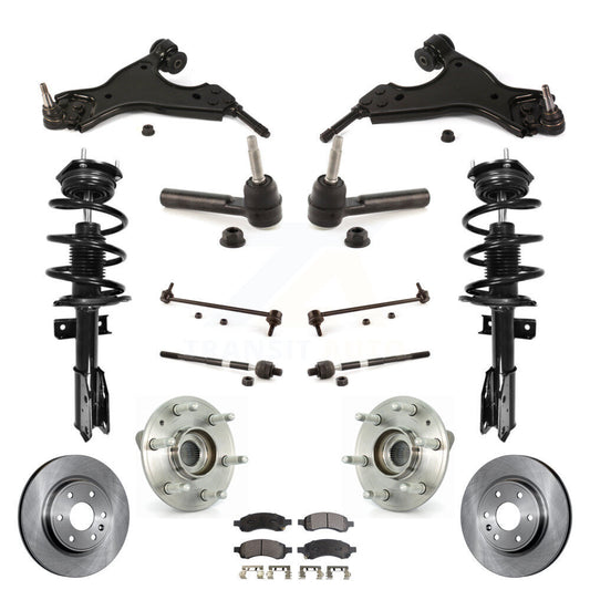 Rotor Brake Pad Bearing Suspension Front Kit (15Pc) For GMC Acadia Buick Enclave