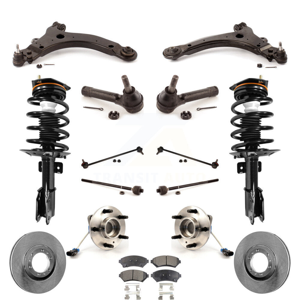 Disc Rotor Brake Pad Bearing Arm Suspension Front Kit (15Pc) For Pontiac Montana