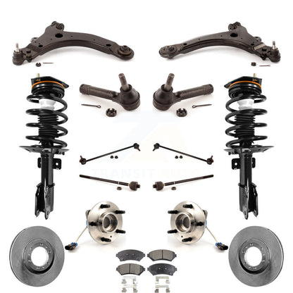 Disc Rotor Brake Pad Bearing Arm Suspension Front Kit (15Pc) For Pontiac Montana