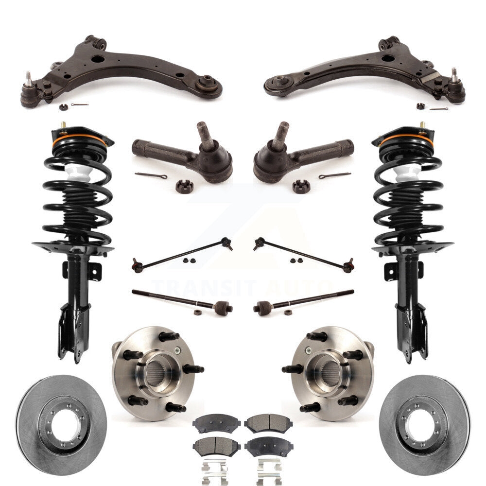 Disc Rotor Brake Pad Bearing Arm Suspension Front Kit (15Pc) For Pontiac Montana