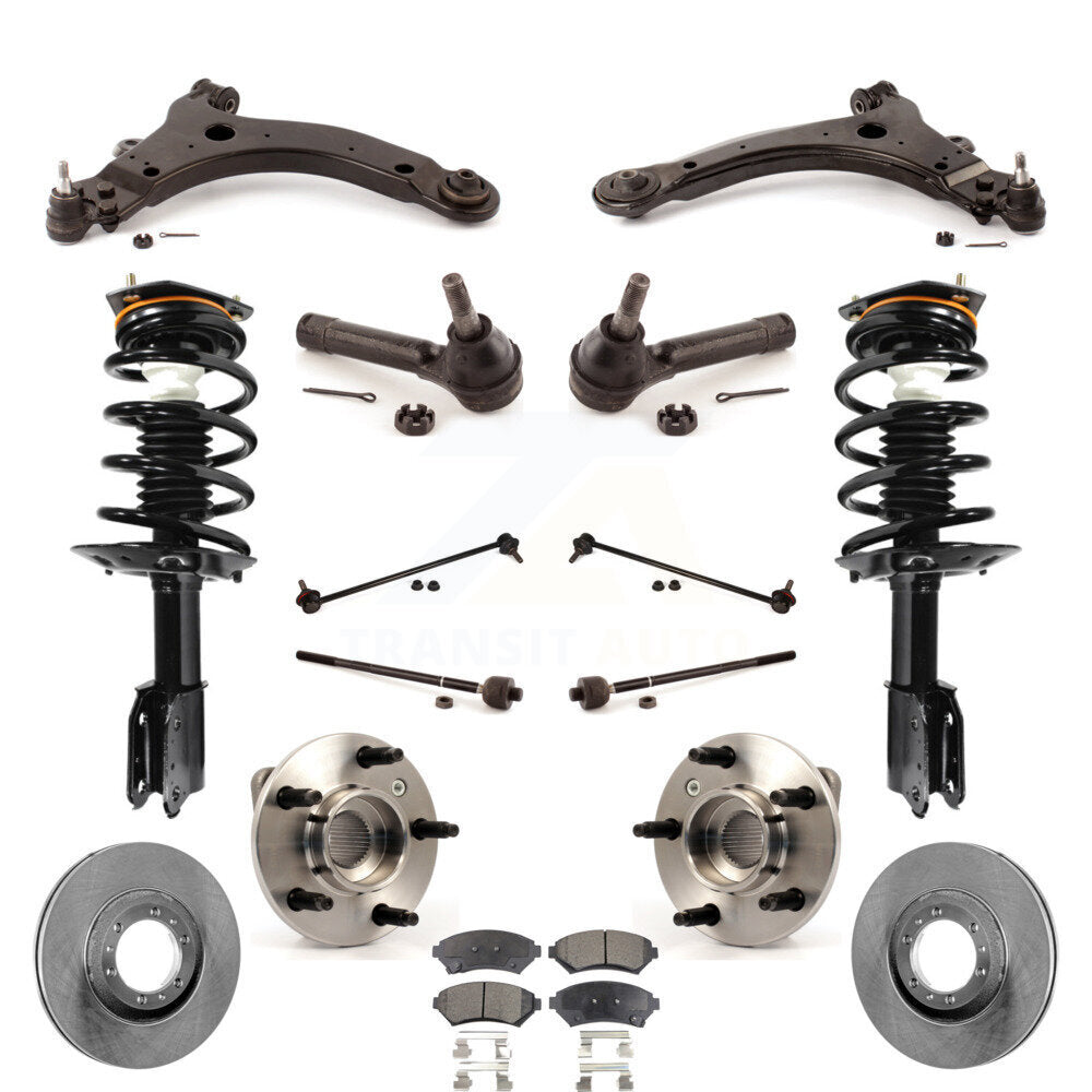 Disc Rotor Brake Pad Bearing Arm Suspension Front Kit (15Pc) For Pontiac Montana