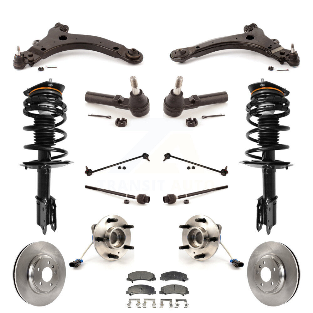 Rotors Brake Pads Bearings Suspension Front Kit (15Pc) For Buick LaCrosse Allure