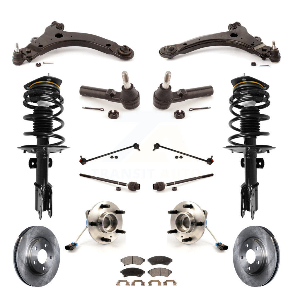 Disc Rotors Brake Pad Bearing Suspension Front Kit (15Pc) For Pontiac Grand Prix